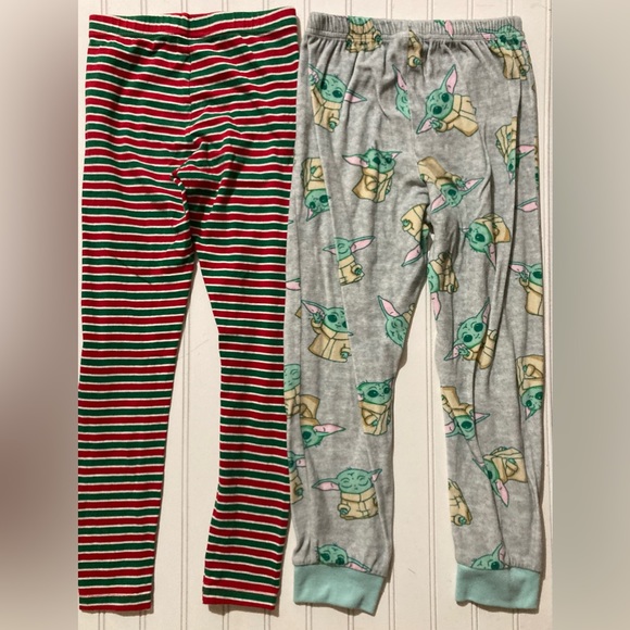 2‎ Pairs of Pants Holiday Time and Star Wars size 7/8 Pajamas Leggings Red Green - Picture 5 of 6